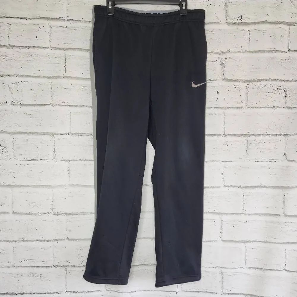 Nike Mens Black Gray Therma Fit Knockout Fleece Training Sweatpants Pants Large